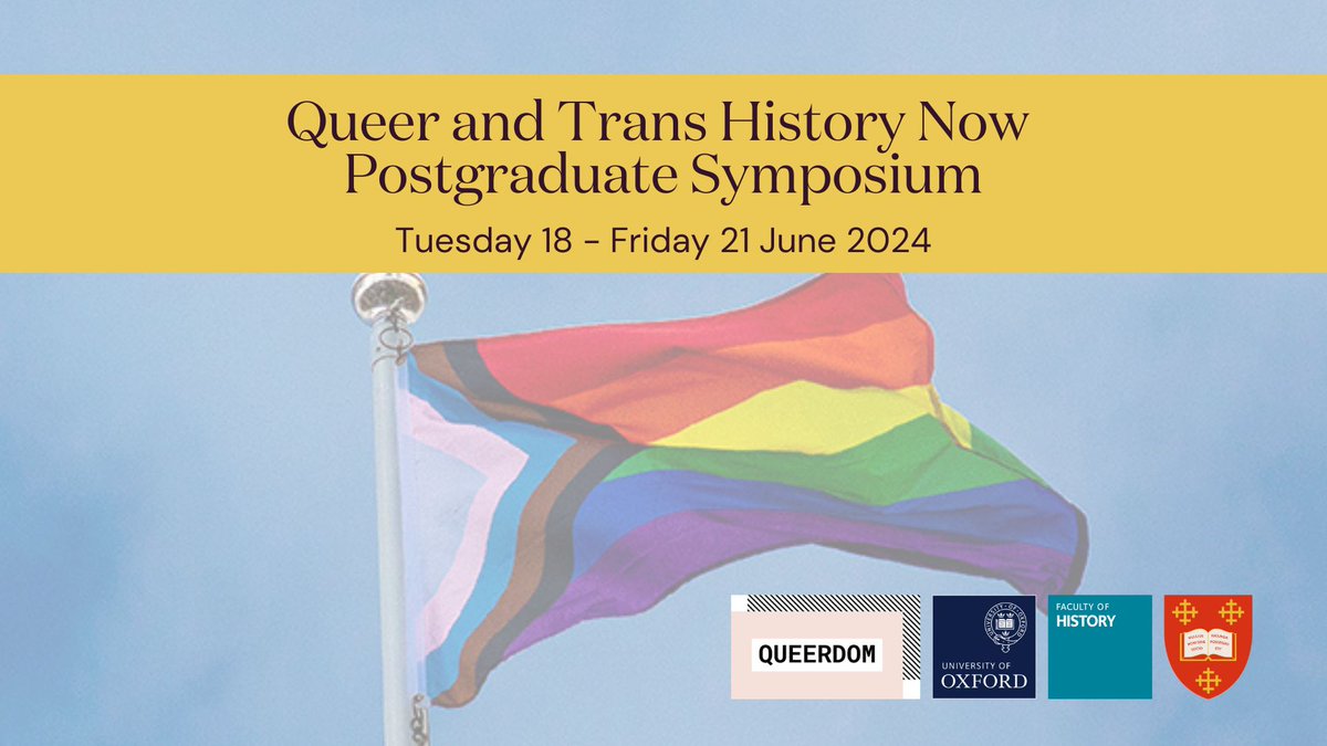 Mansfield College, University of Oxford (@mansfieldoxford) on Twitter photo Queer and Trans History Now 🏳️🌈🏳️⚧️
Postgraduate Symposium taking place from Tuesday 18 - Friday 21 June at <a href="/MansfieldOxford/">Mansfield College, University of Oxford</a>.
Programme of events that are open to the public - 🧵
🔗: mansfield.ox.ac.uk/queer-and-tran… Queer and Trans History Now 🏳️🌈🏳️⚧️
Postgraduate Symposium taking place from Tuesday 18 - Friday 21 June at <a href="/MansfieldOxford/">Mansfield College, University of Oxford</a>.
Programme of events that are open to the public - 🧵
🔗: mansfield.ox.ac.uk/queer-and-tran…