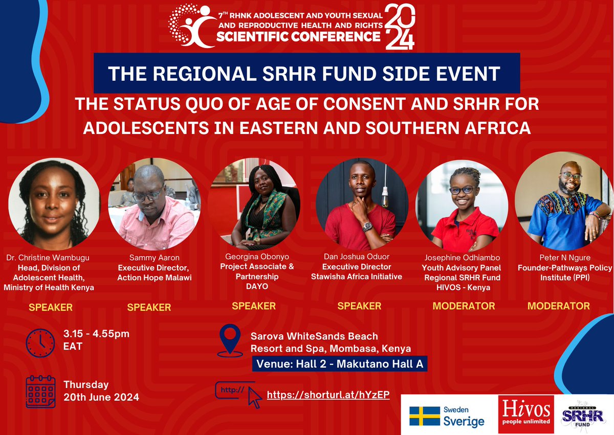 The sky can only be the beginning 
Our Director Joshua Oduor will be a panelist at the Regional SRHR Fund side event During the 7th RHNK Adolescent and Youth Sexual Reproductive Health and Rights Scientific Conference... Join us <a href="/aphrc/">APHRC</a> <a href="/HivosROSEA/">Hivos Southeast Asia</a> <a href="/rhnkorg/">Reproductive Health Network Kenya</a>