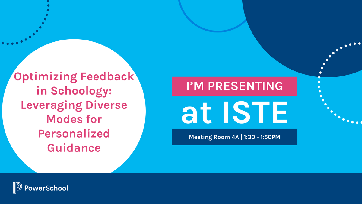 Are you attending @ISTE Live 24? Stop by and listen to how Chris Cromwell and I work with our teachers <a href="/WestChesterASD/">West Chester Area SD</a> to Optimize Feedback in Schoology <a href="/MyPowerSchool/">PowerSchool</a> <a href="/Schoology/">Schoology</a>