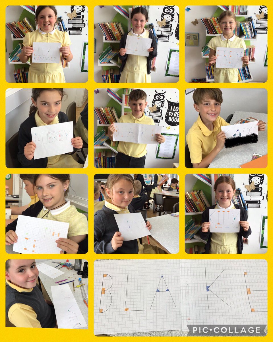 Year4TSP's tweet photo. After discovering the names of different angles, we set to the task of finding different angles inside letters. We colour coded each angle to represent whether it was acute, obtuse or a right angle 📐🔠 #TSPMaths #Angle #Shape https://t.co/9c9qDMGFmz