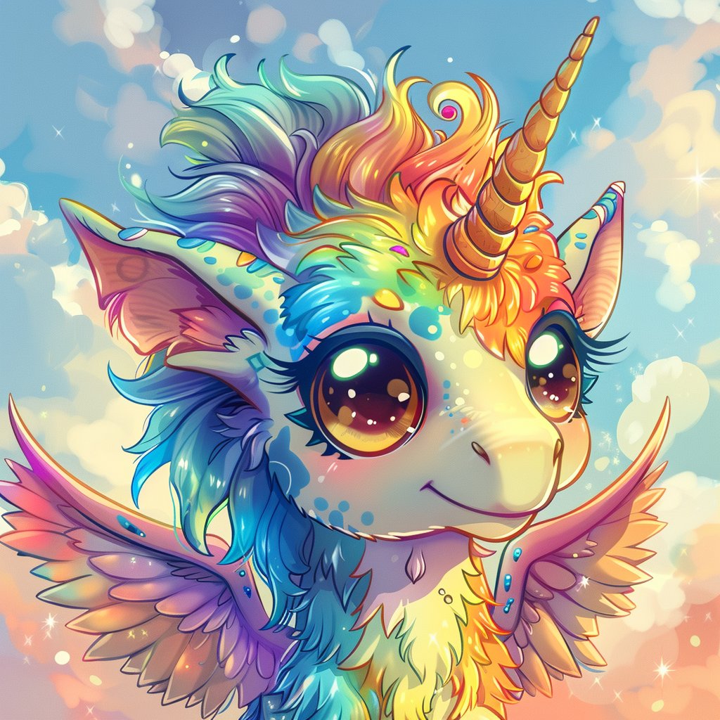 FeuDragoEinhorn's tweet photo. dragon unicorn with rainbow fur #midjourneyV6 #aiartgeneratedart #generativeart #generativeartwork #artificialintelligenceai #aiartgenerator #aiartwork #aiartworks #artificialintelligence #midjourney #midjourneyart #midjourneycommunity https://t.co/xDfkz6UdMc