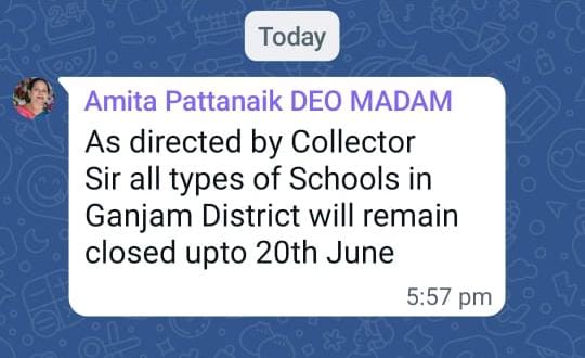 rsatya88's tweet photo. @DistAdmKeonjhar 
@DeoKeonjhar

Respect sir 

I am a parent sir kindly close the school for very hot temperatures and bad weather of humidity.. kindly took close all classes till 20.06.2024... https://t.co/h7d6jXU06C