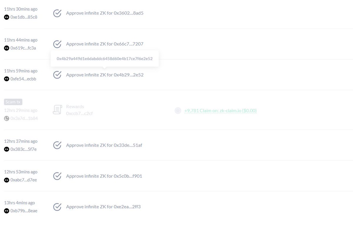 领取zk空投时，请注意查看钱包是否被链上授权。如果您看到下图这种情况，请尽快先revoke一下授权再领取，不然又给骇客做黑奴了。别问我怎么知道的......