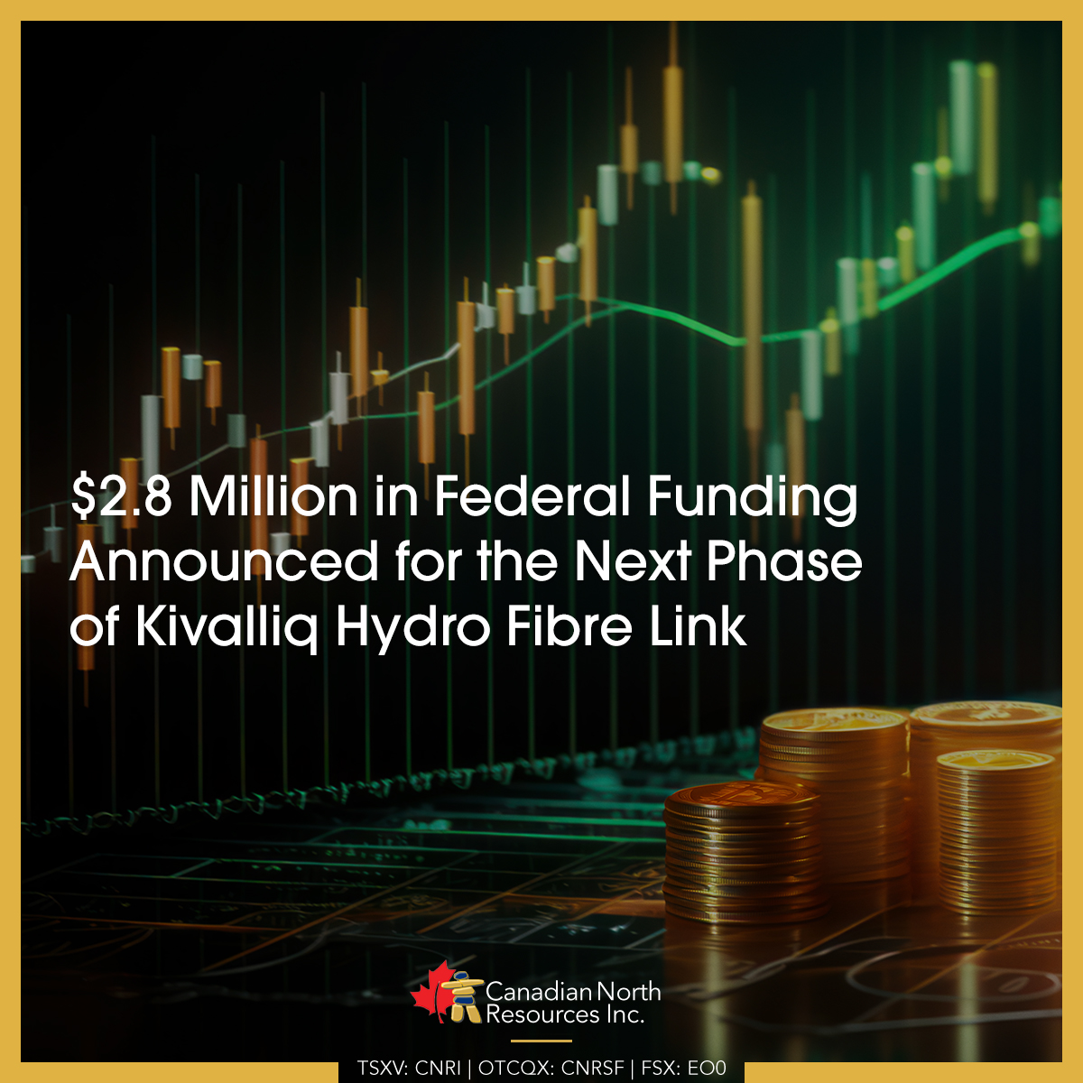 #Nunavut announced a $2.8 million in federal funding for the Kivalliq Hydro-Fibre Link Project development, improving the infrastructure in Nunavut, where our Ferguson Lake Project is located.

Read: loom.ly/qMdn0pI

#Stocks #TSXV $CNRI $CNRI.V #OTCQX $CNRSF #FSE #EO0