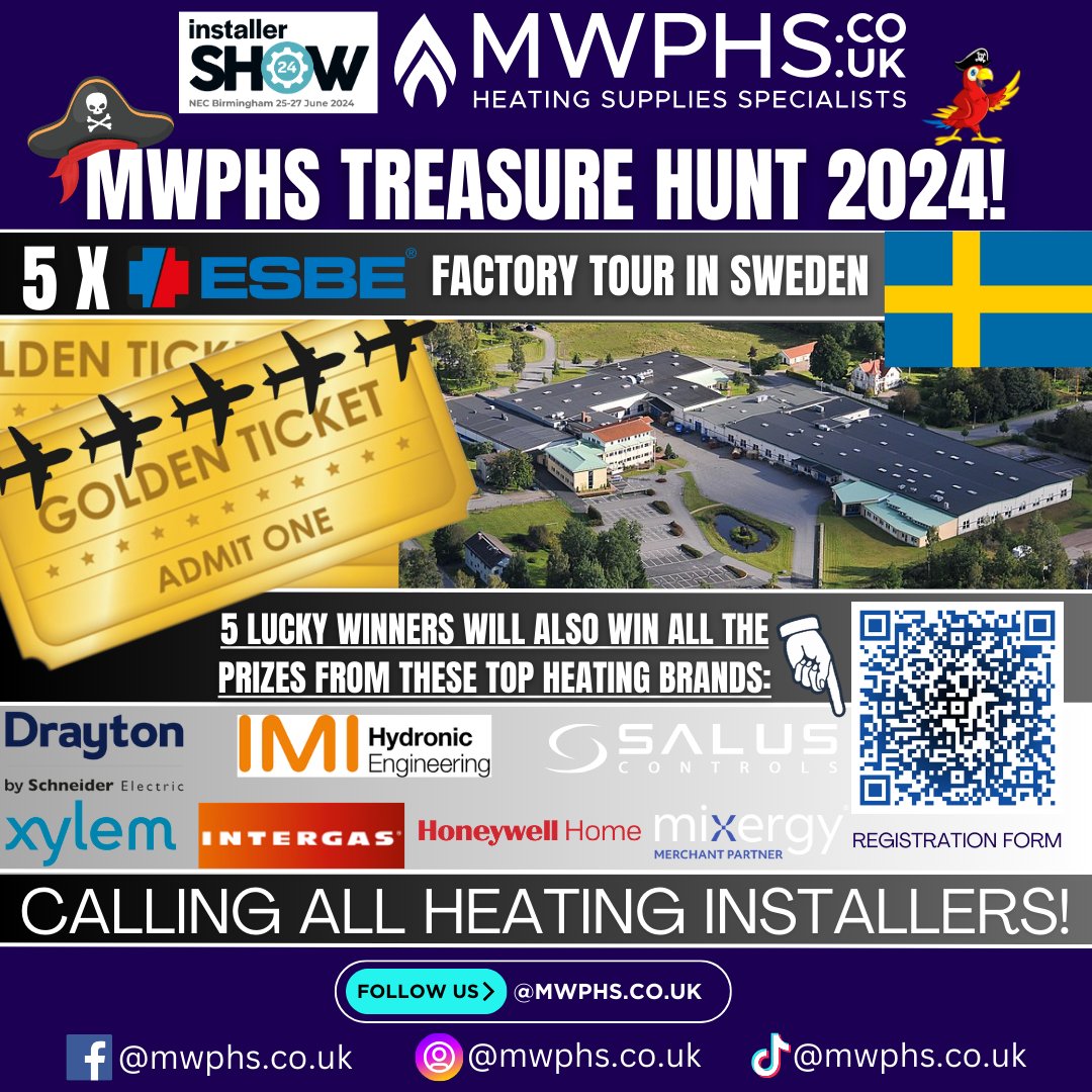 Mixergy (@mixergyltd) on Twitter photo Excited to be included in the <a href="/MWPHS/">Mid Wales Plumbing & Heating Supplies</a> Treasure Hunt at @InstallerSHOW Big prizes up for grabs!
How to play:
- Register via link/QR code
- Scan QR codes at stands
- Answer questions
5 winners get all prizes!
bit.ly/3VIs7qE...
#MWPHSTreasureHunt2024 #InstallerSHOW2024 Excited to be included in the <a href="/MWPHS/">Mid Wales Plumbing & Heating Supplies</a> Treasure Hunt at @InstallerSHOW Big prizes up for grabs!
How to play:
- Register via link/QR code
- Scan QR codes at stands
- Answer questions
5 winners get all prizes!
bit.ly/3VIs7qE...
#MWPHSTreasureHunt2024 #InstallerSHOW2024