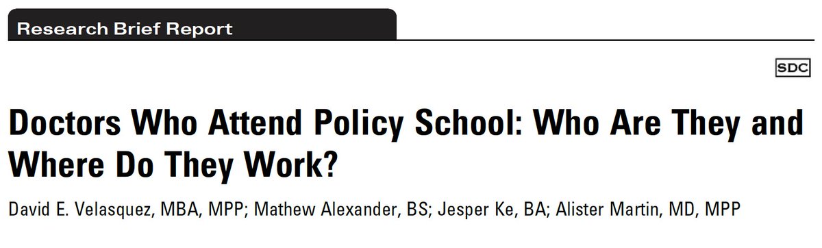 One reason <a href="/mattvalexander/">Matt Alexander, MD, MPP</a> <a href="/AlisterFMartin/">Alister Martin</a> &amp; I went to the <a href="/Kennedy_School/">Harvard Kennedy School</a> of Government was because of physician alums like <a href="/DavidBlumenthal/">David Blumenthal</a> <a href="/donberwick/">Don Berwick</a> <a href="/RepRaulRuizMD/">Congressman Raul Ruiz, M.D.</a> who are tackling important health issues.

So, we (+<a href="/jesper_ke/">Jesper Ke</a>) asked ourselves: what do physicians with a