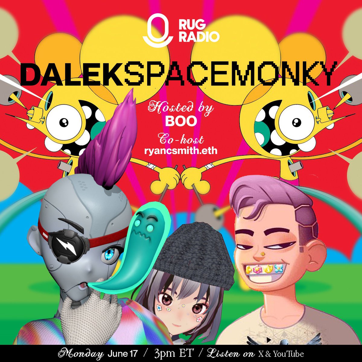 BOO π (@boobotcher) on Twitter photo Who am I seeing today !?!? π»
Special GUEST <a href="/DALEKSPACEMONKY/">DALEKπ½π»</a> for the first out with my NEW guest co- host <a href="/ryancsmith2222/">ryancsmith.eth π¦ π</a> !!!
Executive Producer: <a href="/jcorptm/">Jpeg-J.eth β€οΈβπ₯</a>
Supported by: <a href="/RugRadio/">Rug Radio</a> ποΈ Who am I seeing today !?!? π»
Special GUEST <a href="/DALEKSPACEMONKY/">DALEKπ½π»</a> for the first out with my NEW guest co- host <a href="/ryancsmith2222/">ryancsmith.eth π¦ π</a> !!!
Executive Producer: <a href="/jcorptm/">Jpeg-J.eth β€οΈβπ₯</a>
Supported by: <a href="/RugRadio/">Rug Radio</a> ποΈ