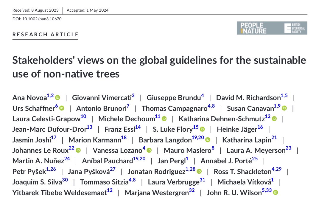 Martin A. Nuñez (@martin_a_nunez) on Twitter photo Take a look at this new paper on stakeholders' views on global guidelines for the sustainable use of non-native trees
Very nice international teamwork
<a href="/ananovoaperez/">Ana Novoa Perez</a> et al.
besjournals.onlinelibrary.wiley.com/doi/epdf/10.10… Take a look at this new paper on stakeholders' views on global guidelines for the sustainable use of non-native trees
Very nice international teamwork
<a href="/ananovoaperez/">Ana Novoa Perez</a> et al.
besjournals.onlinelibrary.wiley.com/doi/epdf/10.10…