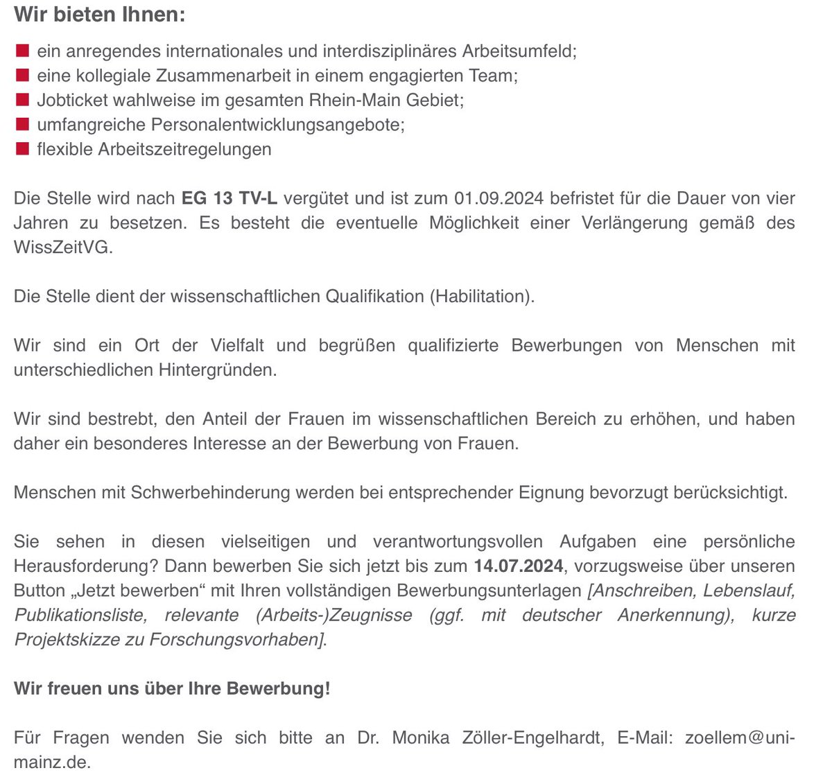 Die Ägyptologie Mainz sucht Verstärkung! Zum 1.9. ist eine Stelle als Wiss. Mitarbeiter/in im Arbeitsbereich Ägyptologie unter der Leitung von Prof. Dr. Kathrin Gabler zu besetzten. Alle Informationen entnehmen Sie bitte der Ausschreibung.
( stellenboerse.uni-mainz.de/HPv3.Jobs/jgu/… ).