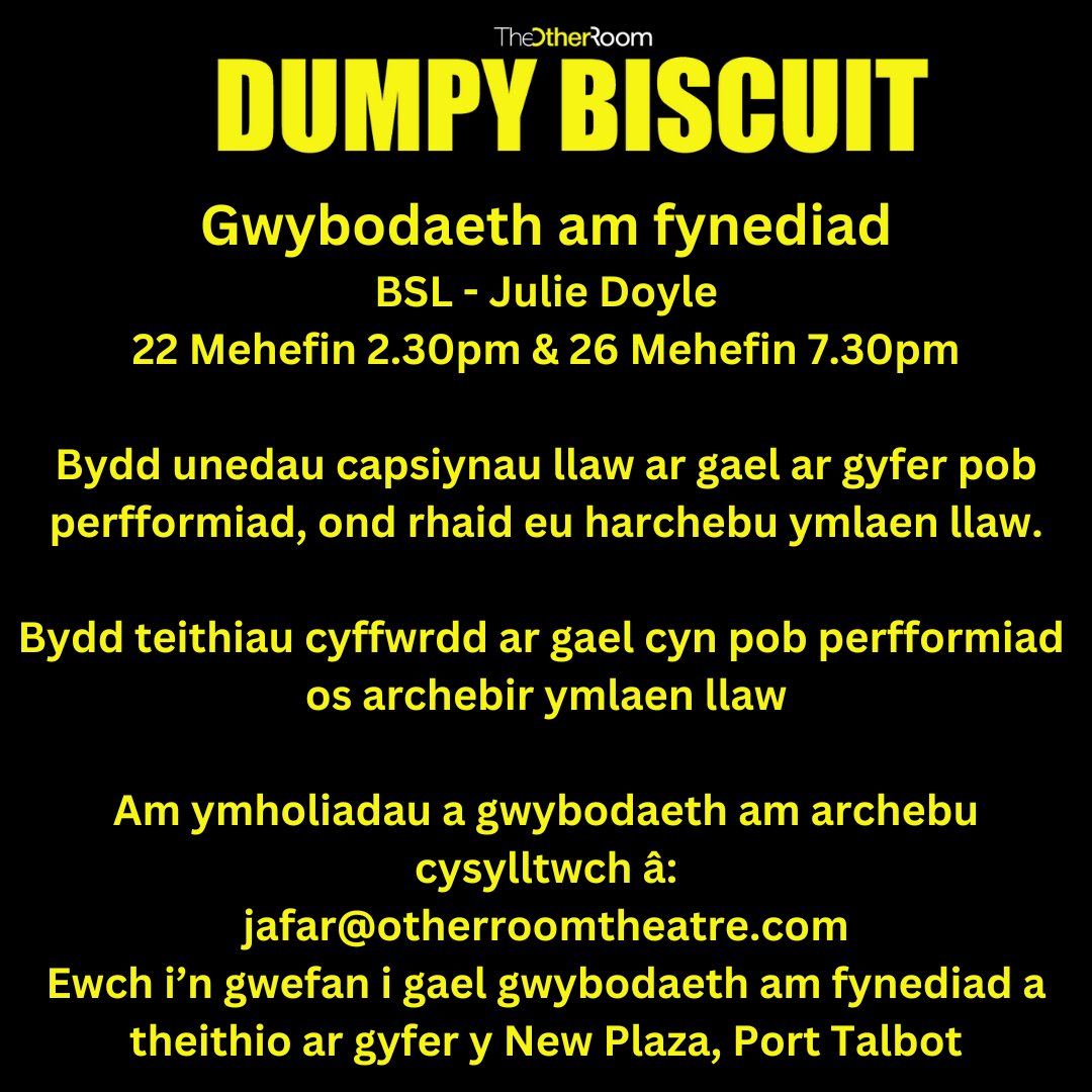 Access Information
Here is a reminder of access performances and support we will have available during the performance run.
BSL - Julie Doyle
📆22 June 2.30pm &amp; 26 June 7.30pm
Hand held caption units will be available for all performances but must be reserved in advance.
1/2