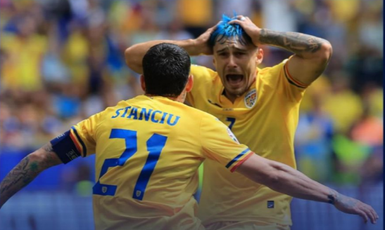 Emishor's tweet photo. It's probably the best photo taken after a goal scored by Romania in the past 20 years.
Rațiu couldn't believe what he'd just witnessed. Stanciu's masterpiece vs. Ukraine, surely the best goal at the #Euro2024 so far. https://t.co/OjCaCLJVC0