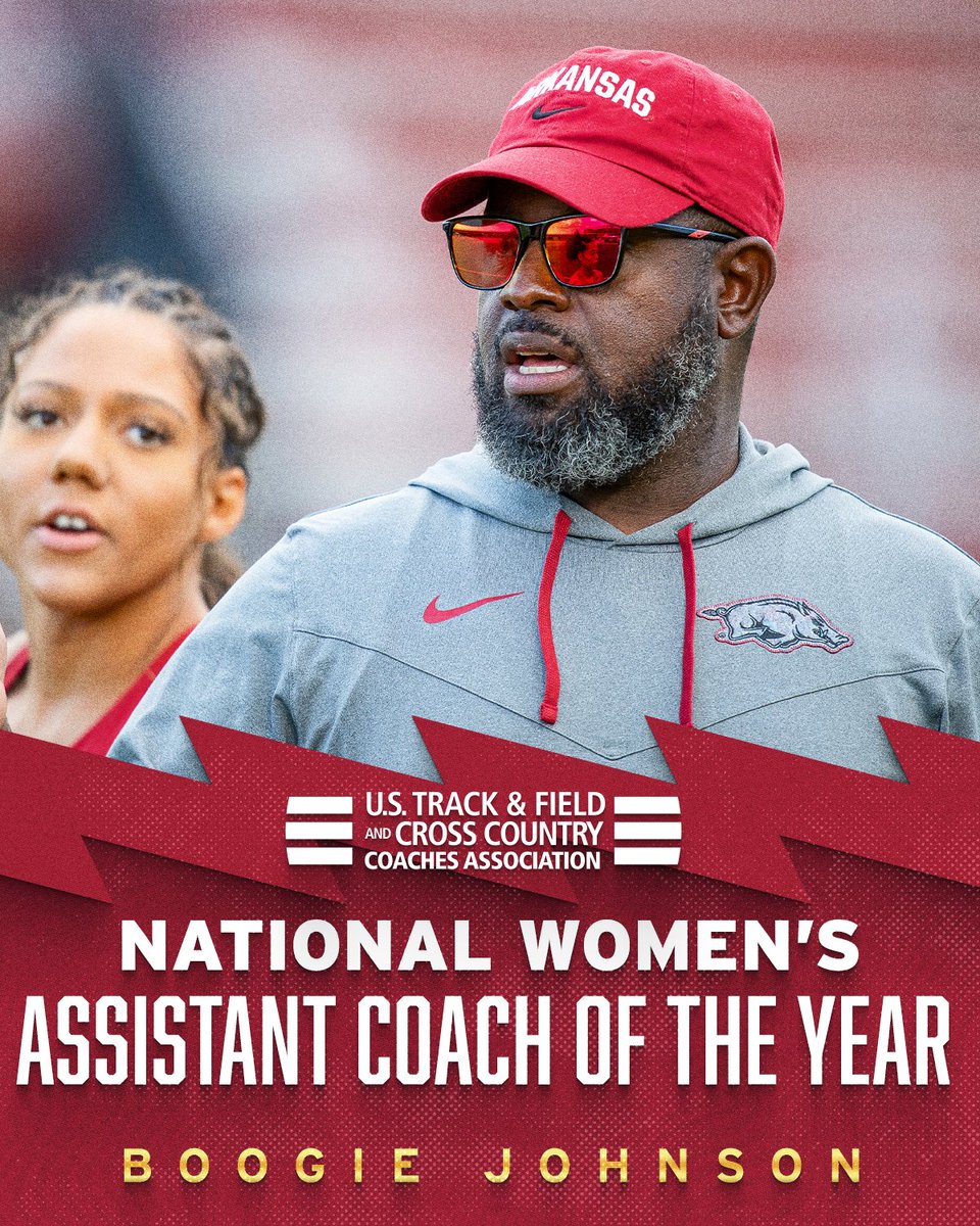 RazorbackTF's tweet image. 2024 National Women's Assistant Coach of the Year

Congratulations to Boogie Johnson!

#WPS 🐗
