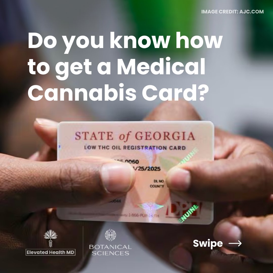 BotSciGA's tweet photo. 🌱📅 Join us: Thursday, June 20, 2-7 PM 📍 Botanical Sciences’ Pooler Dispensary is thrilled to host Dr. Epps and Yasmin King from Elevated Health MD. They’re here to help guide you through the process of securing your MMJ card. #relief #georgia https://t.co/84JREjgO6w