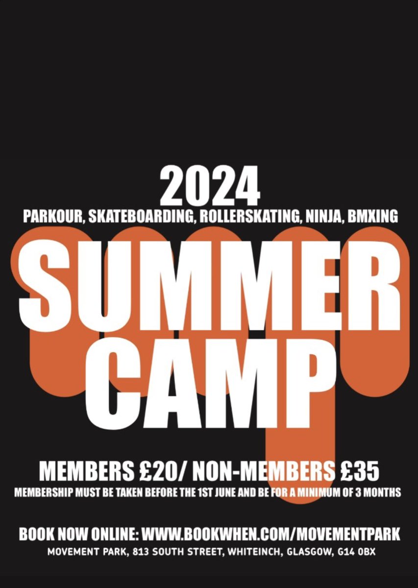 Kirsty Mitchell (@kirstymp813) on Twitter photo With the Summer break just around the corner, why not sign up for our fun filled summer camp?
Book now at: bookwhen.com/movementpark
#MPCommunity
@activeschoolsMO <a href="/ClydePrimary/">Clyde Primary</a> <a href="/Blairdardiepri/">Blairdardie Primary School</a> <a href="/CorpusChristi_K/">Corpus Christi PS</a> <a href="/KelvindalePS/">Kelvindale Primary</a> @LMactiveschools With the Summer break just around the corner, why not sign up for our fun filled summer camp?
Book now at: bookwhen.com/movementpark
#MPCommunity
@activeschoolsMO <a href="/ClydePrimary/">Clyde Primary</a> <a href="/Blairdardiepri/">Blairdardie Primary School</a> <a href="/CorpusChristi_K/">Corpus Christi PS</a> <a href="/KelvindalePS/">Kelvindale Primary</a> @LMactiveschools