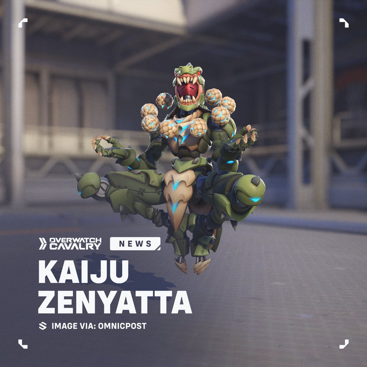 OWCavalry's tweet photo. New #Overwatch2 Shop Skin: Kaiju Zenyatta 🦖

✨ Also available with the Ultimate Battle Pass!

📸 Image via: @omnicpost https://t.co/s6mzrRgeeI