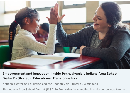 Discover how <a href="/IndianaAreaSD/">Indiana Area School District</a> is tackling educational challenges with initiatives that foster collaboration, empower educators, &amp; promote student agency.

Dive into their transformative journey &amp; learn how they are setting new standards for success. bit.ly/3RsduFp