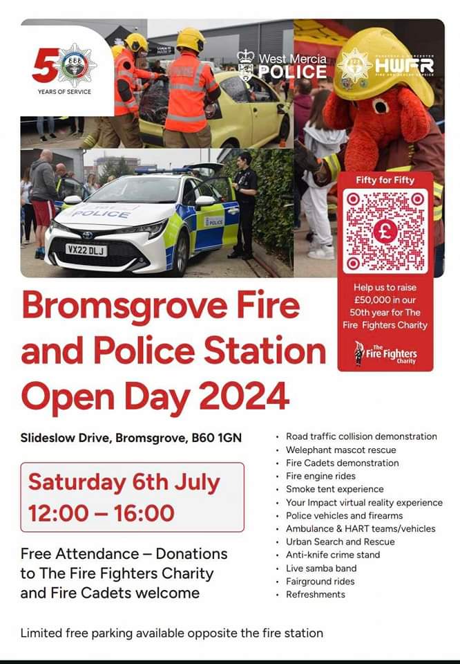 Richard Field (@insprichfield) on Twitter photo The Bromsgrove open day is on Saturday 6th of July 12-4 pm hosted by <a href="/BromsgroveCops/">Bromsgrove Police</a>
@HWFireBGrove
There are lots of fun activities for young and old and the forecast looks okay at the moment 🌞.
It's always a busy day so please arrive early. The Bromsgrove open day is on Saturday 6th of July 12-4 pm hosted by <a href="/BromsgroveCops/">Bromsgrove Police</a>
@HWFireBGrove
There are lots of fun activities for young and old and the forecast looks okay at the moment 🌞.
It's always a busy day so please arrive early.