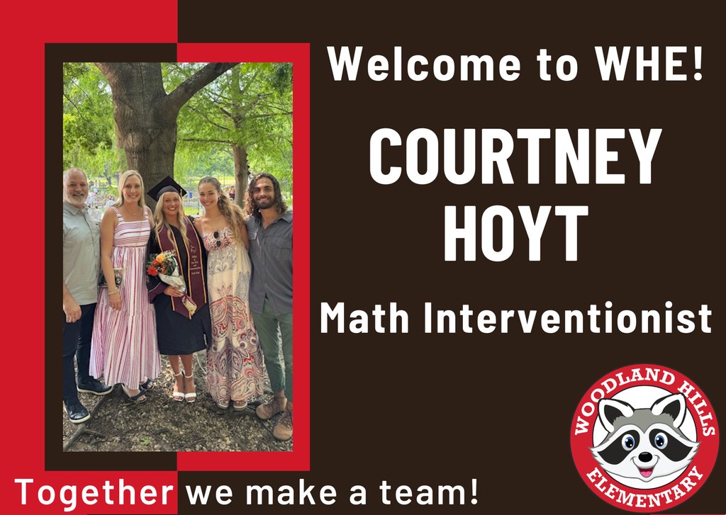 Woody is excited to introduce several new teachers to WHE! Join us in welcoming Ms. Crutcher, Ms. Lantier, Ms. Baldon, and Ms. Hoyt to the WHE Family! Together we make a team!