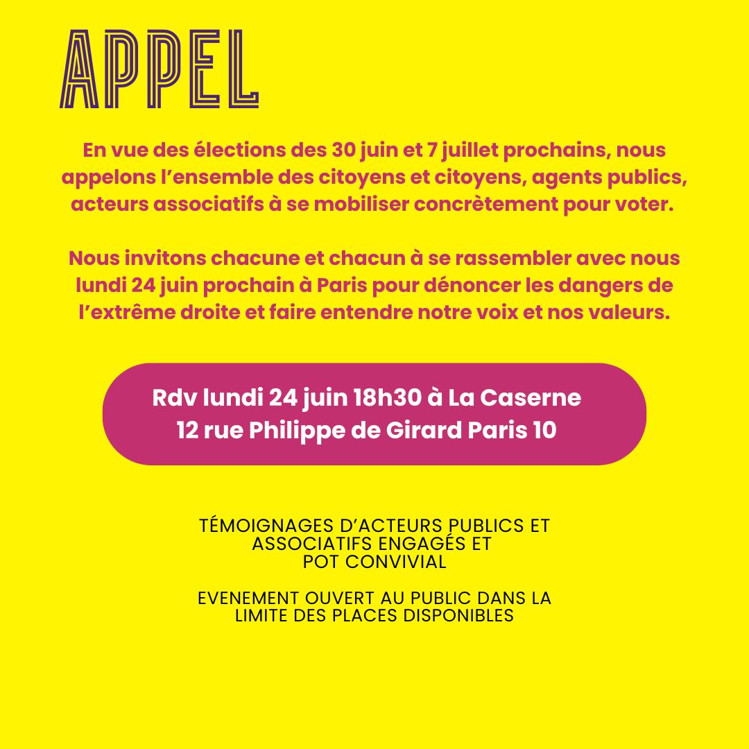 [Événement] Avec 15 associations et collectifs <a href="/LaCordeeAsso/">La Cordée</a> un rassemblement pour l'égalité ! Retrouvez notre appel 👇 et inscrivez vous vite ! #jevoteservicepublic