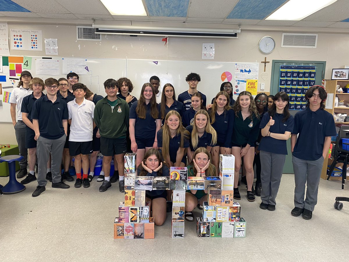 The <a href="/nccschool/">Nicholson CC</a> grade 10 English class has built their bridge! 🌉📚

All 34 Ss read different books for their independent novel study and built customized “bricks”. Then, together, we built a bridge of books to represent how literature builds connections!📚💚🤍 <a href="/alcdsb/">ALCDSB</a>