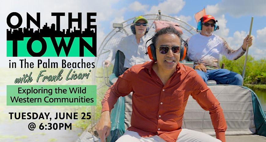 Join <a href="/WPBT2/">WPBT2</a> for a fun "On the Town in The Palm Beaches with Frank Licari" 'Exploring the Wild Western Communities' premiere screening event!
🗓️: Tuesday, June 25
⏰: 6:30-8:30 p.m.
📍: Dolly Hand Cultural Arts Center.
Reserve your seat today: bit.ly/3RngQJI.