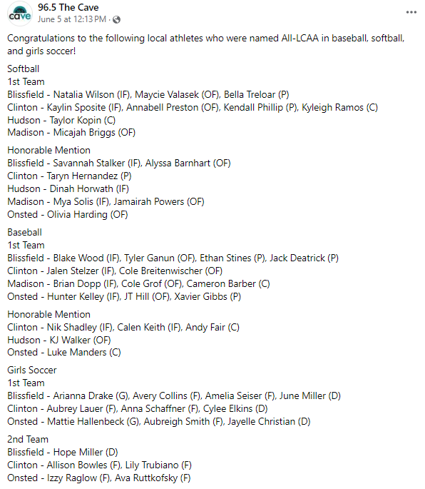 Congrats to Our Lenawee United FC GU19! We are beyond thrilled to announce that these incredible ladies have earned LCAA first-team honors across the county! 🌟⚽️ From Blissfield: Adrianna Drake, Amelia Seiser, June Miller From Onstead: Aubreigh Smith
