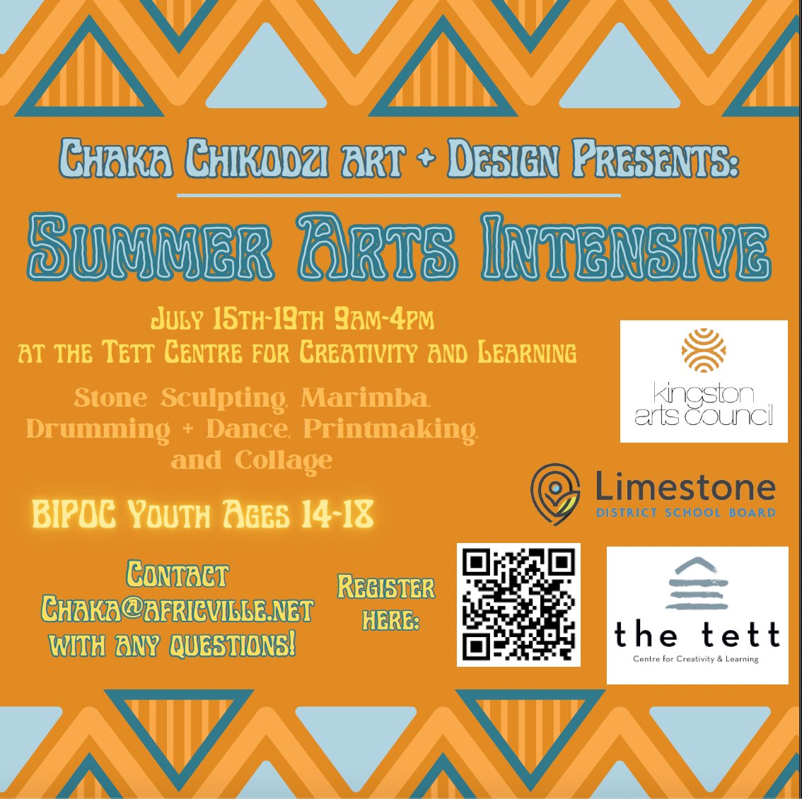 Andrea Barrow (@andreacbarrow) on Twitter photo FREE Stone Sculpting and Immersive Arts Summer Camp with local Zimbabwean-Canadian artist Chaka Chikodzi for racialized and newcomer teenagers. Lunch is provided each day. For more information, email: chaka@africville.net
<a href="/LimestoneDSB/">Limestone District School Board</a> FREE Stone Sculpting and Immersive Arts Summer Camp with local Zimbabwean-Canadian artist Chaka Chikodzi for racialized and newcomer teenagers. Lunch is provided each day. For more information, email: chaka@africville.net
<a href="/LimestoneDSB/">Limestone District School Board</a>