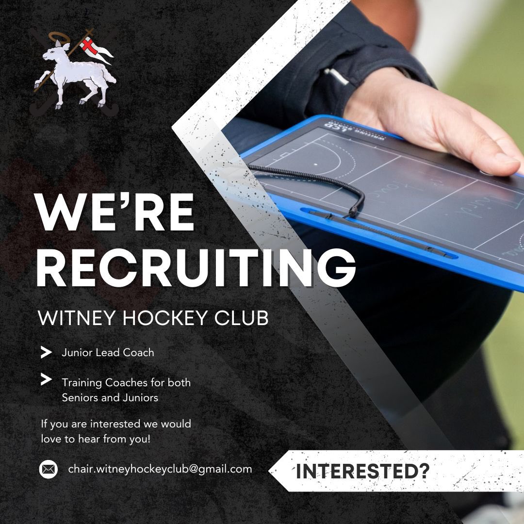 ‼️Coaching opportunities‼️ 

We are expanding our coaching team here at Witney Hockey Club and are looking for experienced individuals to take on the below positions. 

If this sounds of interest to you, please get in contact via email for more information

📸 Ben Yates
