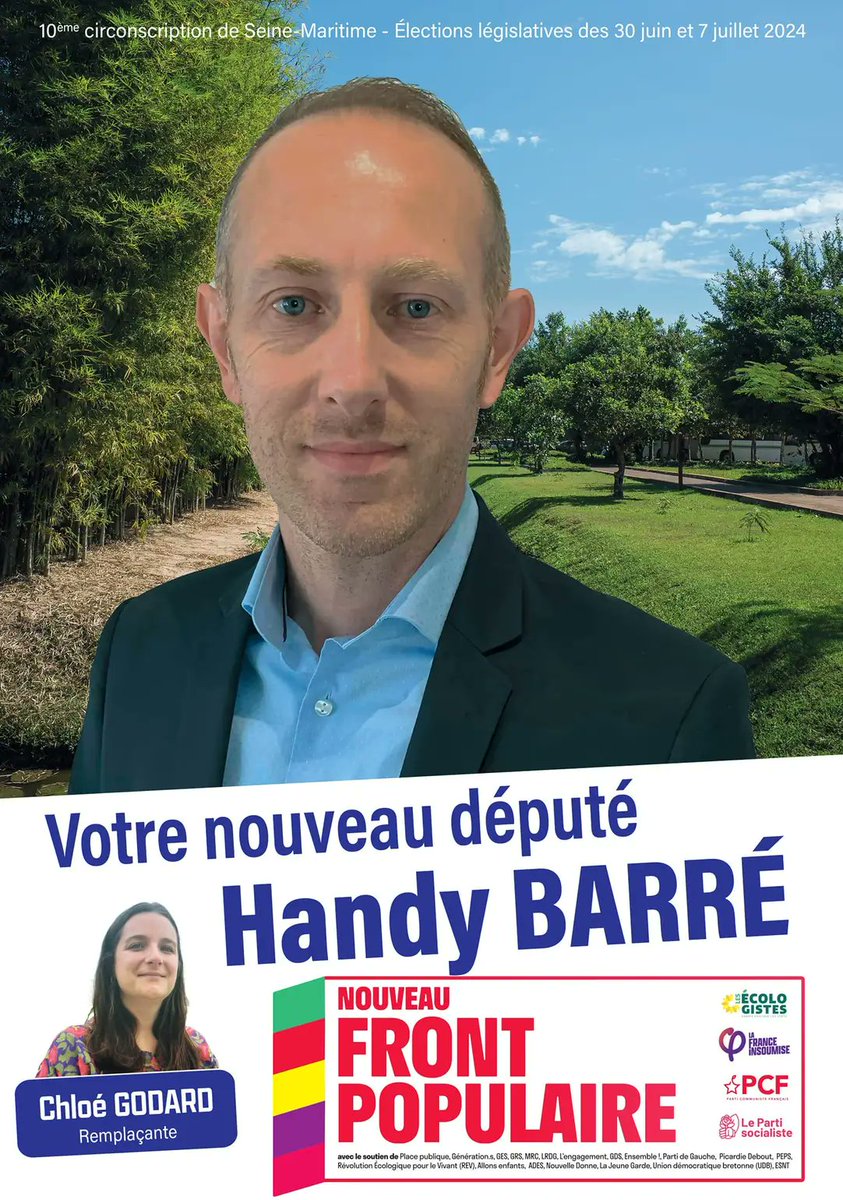 ArnaudMouillard's tweet photo. J'apporte tout mon soutien à Handy Barre candidat du Nouveau Front Populaire dans la 10e circonscription de Seine-Maritime ainsi qu'à Chloé GODARD sa remplaçante !

https://t.co/HCjMDUSBrd

#Circo7610 #yvetot #legislatives2024 #NouveauFrontPopulaire #FrontPopulaire https://t.co/8q5xr96hVE