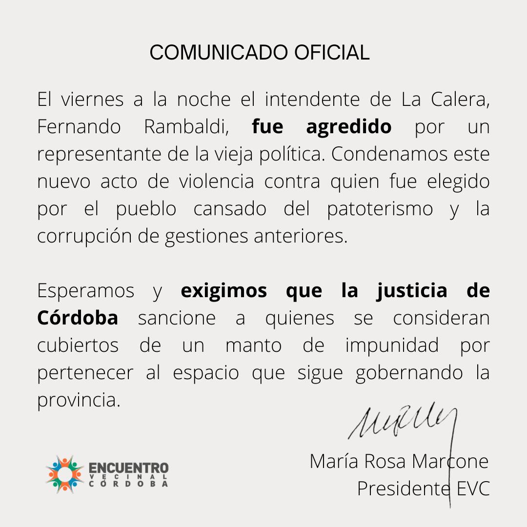 Comunicado oficial de Encuentro Vecinal Córdoba. <a href="/LAVOZcomar/">LAVOZcomar</a> <a href="/radiomitrecba/">Radio Mitre Córdoba</a> <a href="/Cadena3Com/">Cadena 3 Argentina</a> <a href="/canal10cba/">Canal 10 Córdoba</a> <a href="/canalccordoba/">Canal C Córdoba</a> <a href="/ContinentalCba/">Radio Continental Córdoba</a> <a href="/NacionalCordoba/">Radio Nacional Córdoba</a> <a href="/580universidad/">Radio Universidad</a> <a href="/DiarioAlfil/">Alfil</a> <a href="/perfilcordoba/">Perfil Córdoba</a> <a href="/el_resaltadorok/">El Resaltador</a>
