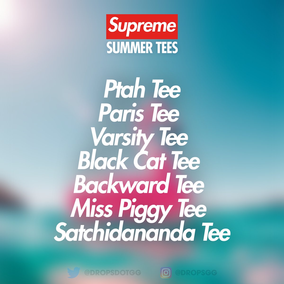 Supreme Summer Tees Names: Ptah Tee, Paris Tee, Varsity Tee, Black 