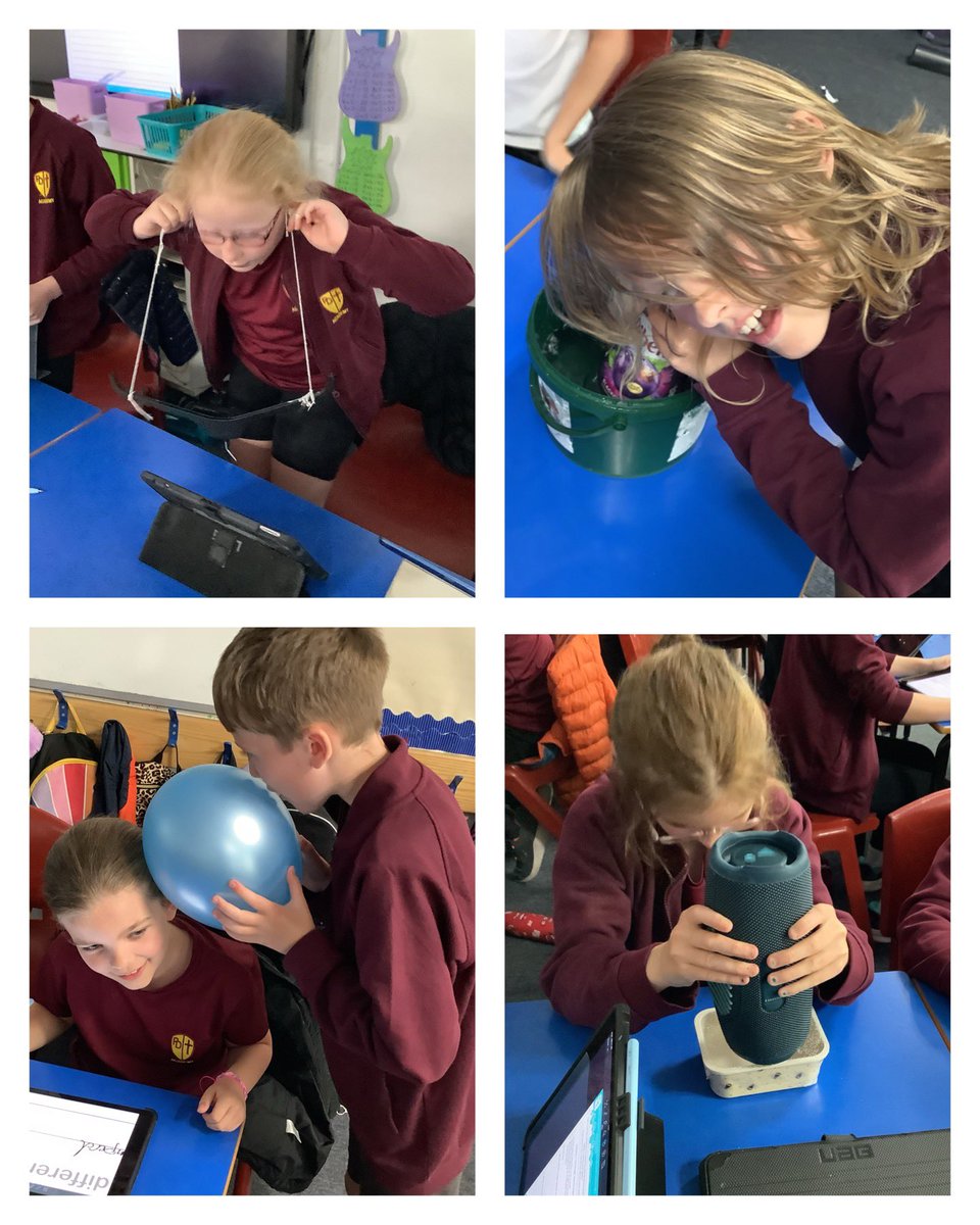 PDA_Y4's tweet image. Today, we’ve been investigating how vibrations from sound travel through a medium to the ear, as well as exploring how we can ‘see’ sound #pdascience