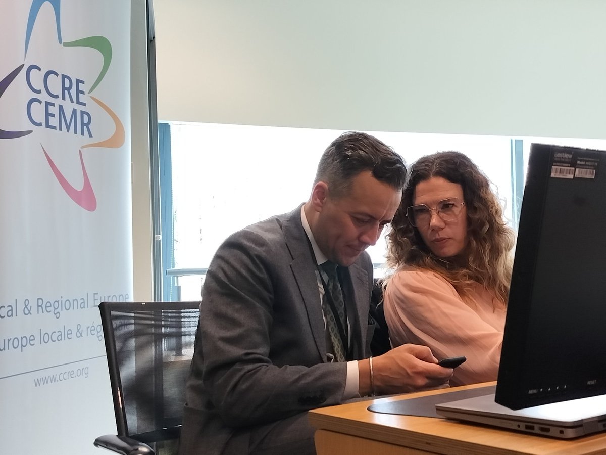 The <a href="/CCRECEMR/">Council of European Municipalities and Regions</a> -policy committee meeting is in full swing, the Finnish delegation is active and  ready to give its share to the common agenda. Team-<a href="/Kuntaliitto/">Kuntaliitto | Kommunförbundet</a> is supporting and  @emkoikkalainen, <a href="/kaartinen_tiina/">Tiina Kaartinen</a>, <a href="/laurahamalain/">Laura Hämäläinen</a> ja Juhani Kelloniemi are the offical members.