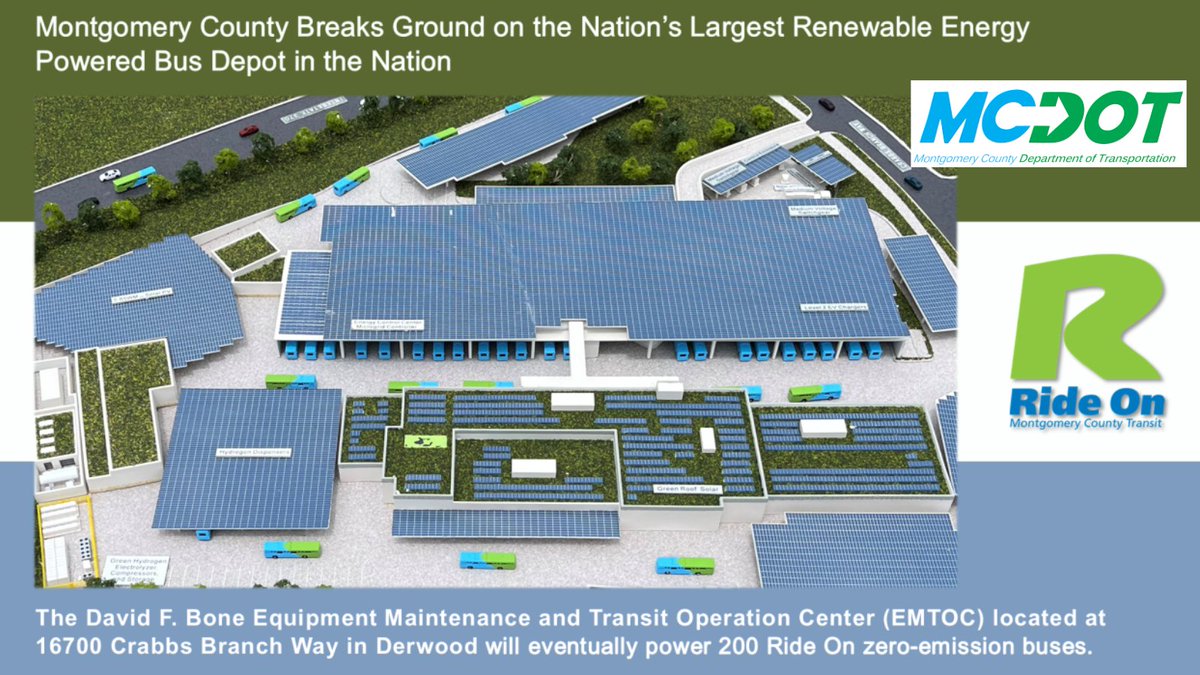 MCDOTNow's tweet image. Last Friday, MCDOT had a ground breaking ceremony for what will be the the largest renewable energy-powered zero-emission bus🚌depot in the nation and the first on the East Coast to produce green hydrogen on-site. 🔗tinyurl.com/upsj2eww
#AlphaStruxure @RideOnMCT @eeregov