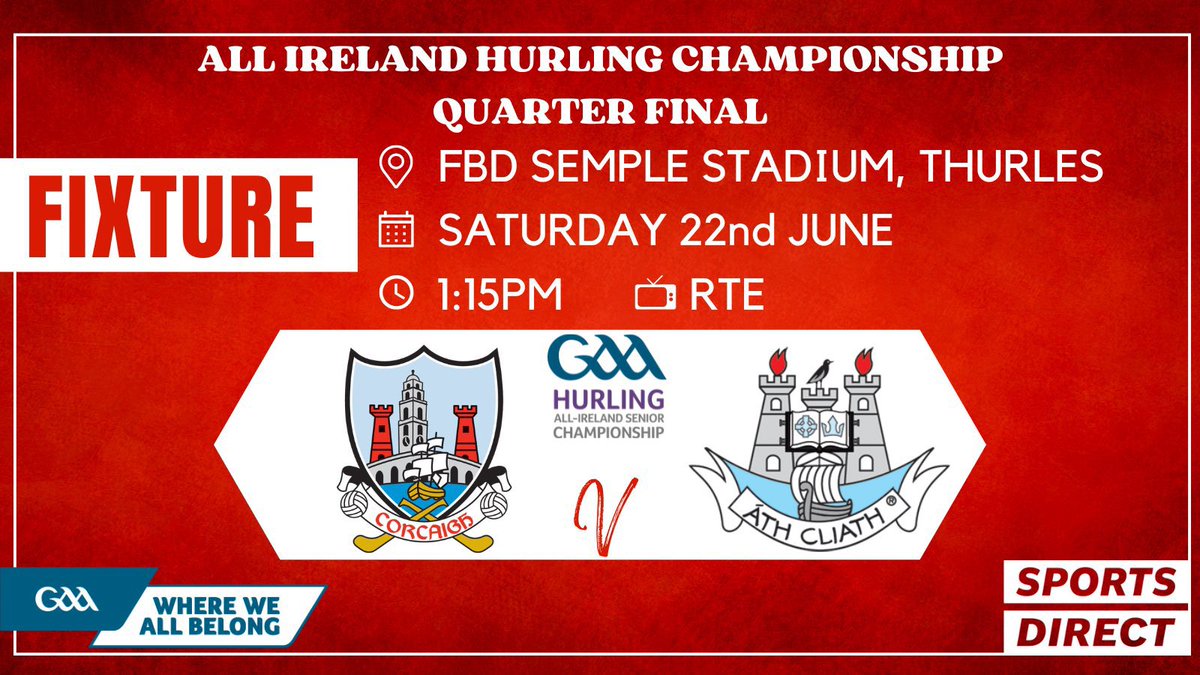 SimplySuits's tweet image. Massive game for the @OfficialCorkGAA hurlers @semplestadium next Saturday. 

We have a pair of stand tickets to giveaway. 

Comment “Simply Suits” and retweet this post to be in with a chance of winning. 

We are located next to Smyth’s toys at the Kinsale road  T12 YN22.