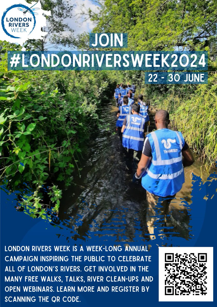 Join our volunteer event as we continue our restoration work on the River Ravensbourne. We’ll focus on further enhancing  a fish passage that we have been working on, as part of #londonriversweek2024.
📆 Thurs 27th June. 10.30am+
Register here: thames21.org.uk/event/london-r…