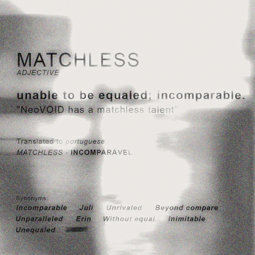 NVOIDgroup's tweet photo. Are you MATCHLESS?

NeoVOID is coming back.

#NeoVOID #INSIDETHENEOVOID #MATCHLESS #COMINGSOON https://t.co/SDhLQiVgwy