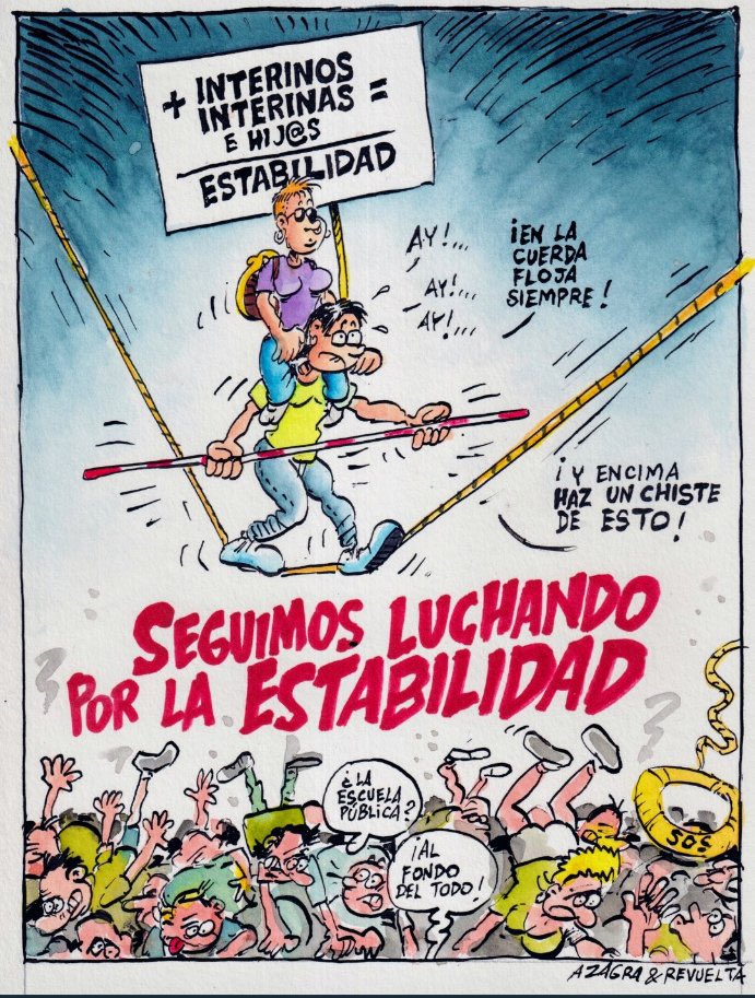 atlcdb's tweet photo. Me hacen llegar esta viñeta de @cazagra . Desde Badalona gracias por tu solidaridad por la parte que nos toca.
#losquestansequedan
#fijezaya
#interinsenlluita
@PicInterins https://t.co/KCtzXRdUAG