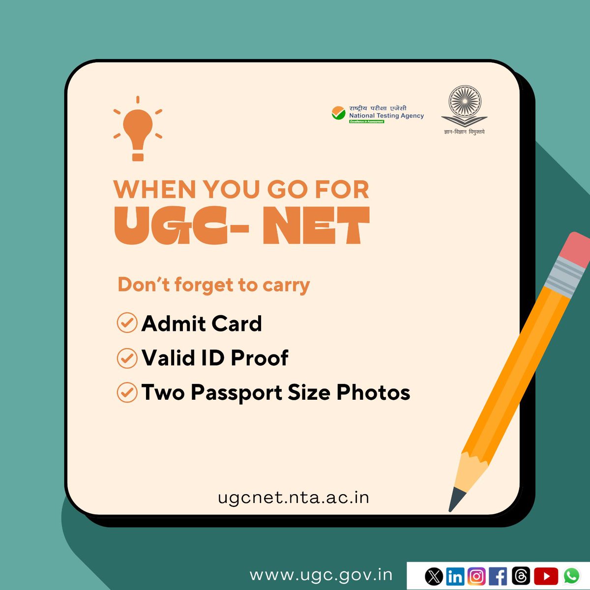 ugc_india's tweet image. You've worked hard for this. Best wishes for your exam!

@PMOIndia @EduMinOfIndia @PIB_India 

 #UGC #NTA #Exam