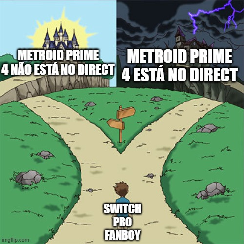 AlinePiroutek's tweet photo. Amanhã o criador de conteúdo já tem na ponta da língua o que reclamar de Metroid Prime 4 CASO apareça.
"Nossa deviam ter feito o jogo exclusivo de Switch Pro, uma vergonha um jogo desse calibre vir pra Switch".
Aqui é #TeamSwitch 😎 https://t.co/z1ItoMTBE7