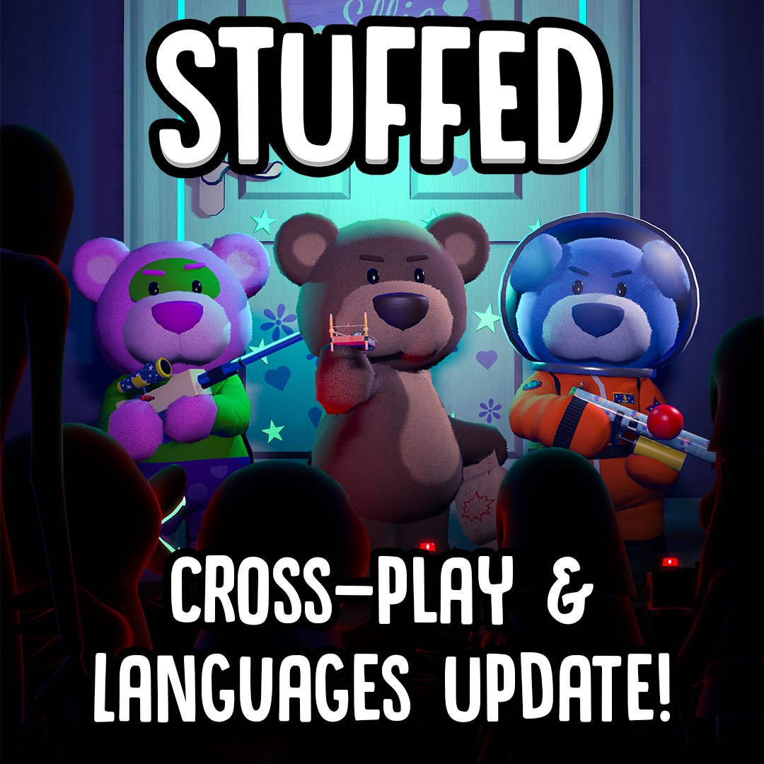 StuffedTheGame's tweet photo. Hi Steam players,

Our multiplayer teddy bear first-person shooter just released a big update! 🔫🐻

The update includes:
Cross-play
Steam achievements
10 new languages

#Steam #SteamDeck #indiegame #outnow https://t.co/zXVp3mklbX