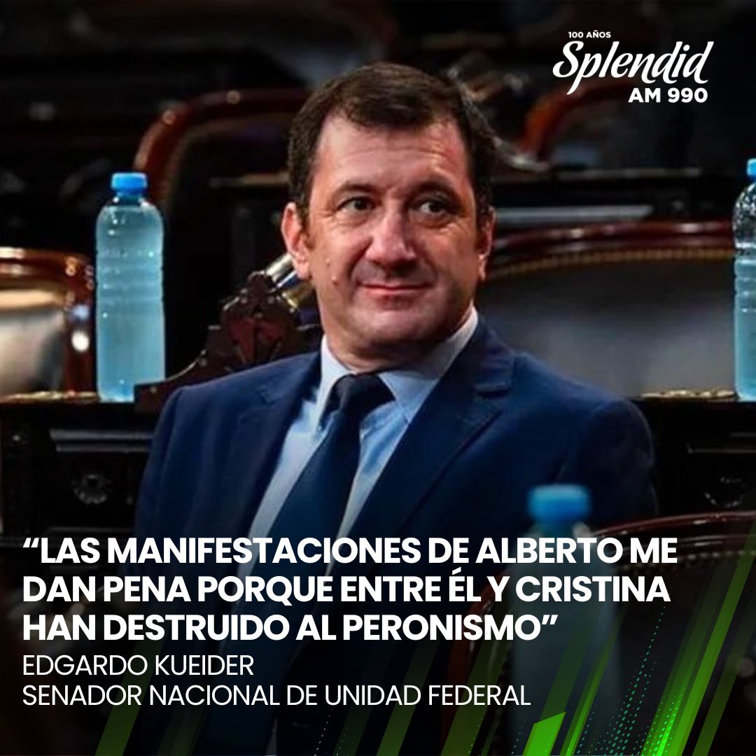 splendidam990's tweet photo. El senador nacional de Unidad Federal, @EdgardoKueider, en diálogo con @rindart apuntó contra el sector del Peronismo que votó a favor del Rigi y remarcó que Alberto y Cristina han destruido al espacio. https://t.co/OkaXwo1bx4