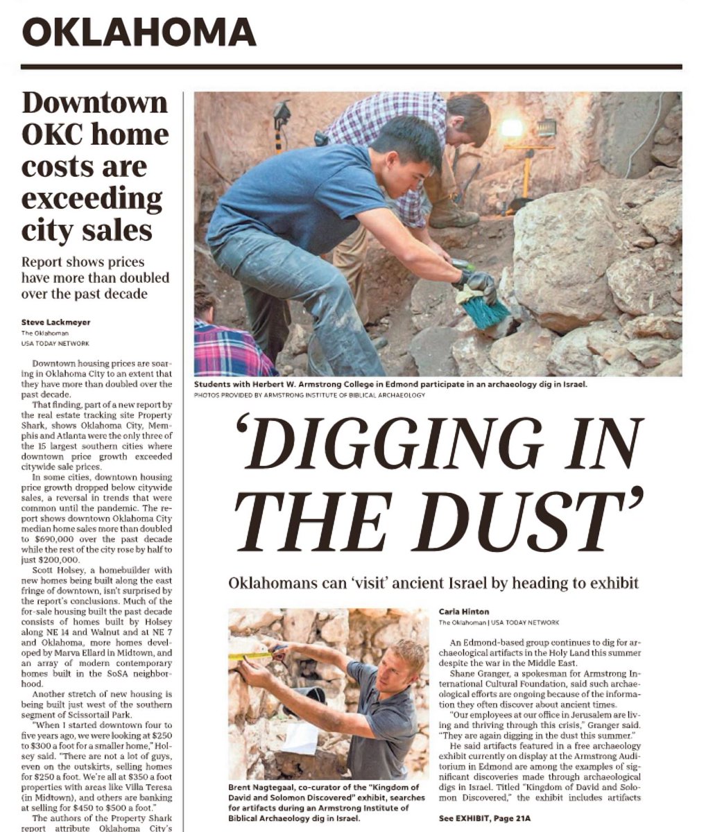 'Digging in the Dust' ... Thank you <a href="/OKRelig/">Carla Hinton</a> editor Carla Hinton for your great coverage of our latest exhibit. 
Free admission through Jan. 2025 ... Click below for article:

oklahoman.com/story/news/rel…