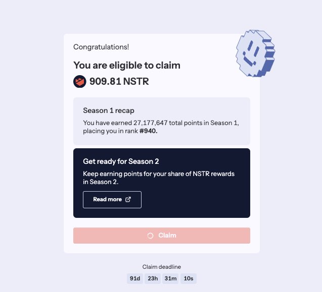 [Nostra] le claim de l’Airdrop $NSTR est disponible. 

🔗 app.nostra.finance/airdrop
💰 0.15$ / token