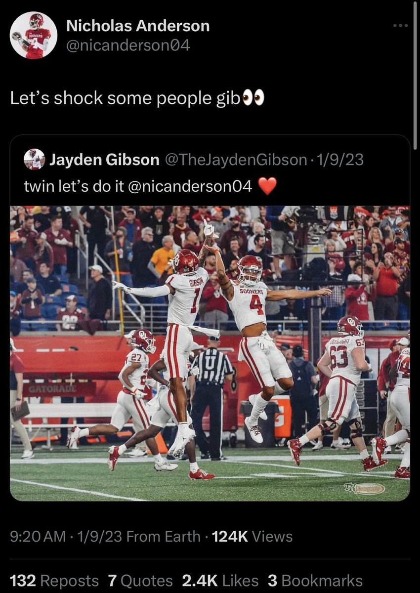 SoonersInsider's tweet photo. Like blood, dawg
#OUNDA https://t.co/6RzDC2UeyY
