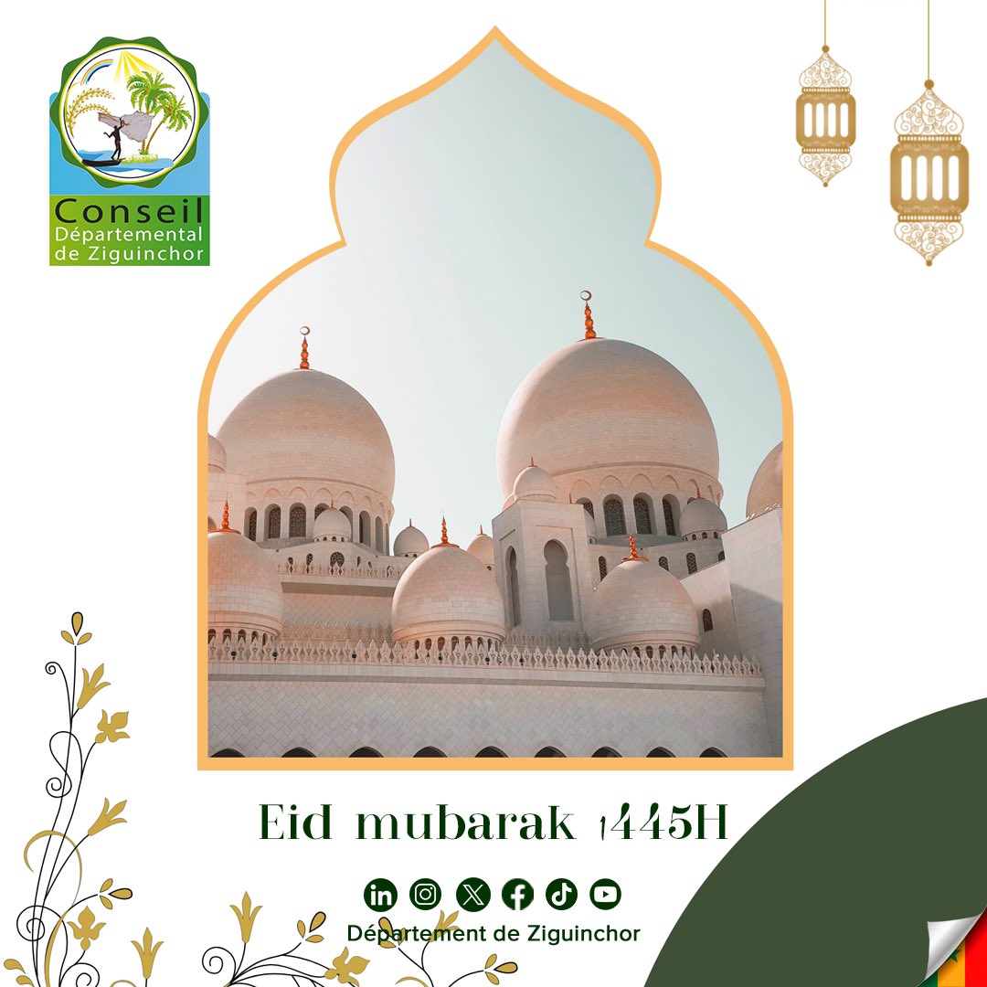 Que cette fête du sacrifice renforce l'unité et la fraternité parmi tous à Ziguinchor. Joyeuse Tabaski !  #EidMubarak1444H #CDZ #LeProjet <a href="/PR_Diomaye/">Bassirou Diomaye Faye</a> <a href="/SonkoOfficiel/">Ousmane Sonko</a> <a href="/MansalyOfficiel/">Dr Ananias Georges MANSALY</a> <a href="/upahotep/">Upahotep Kajor MENDY</a>