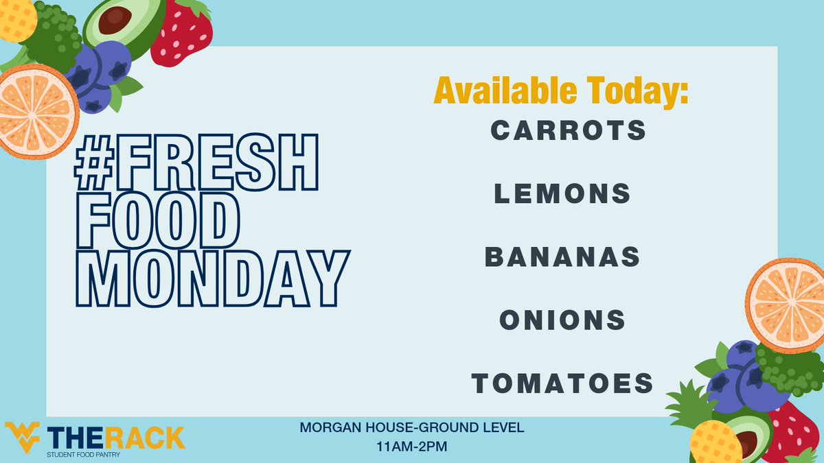 Grab some fresh produce today between 11am-2pm! #FreshFoodMonday