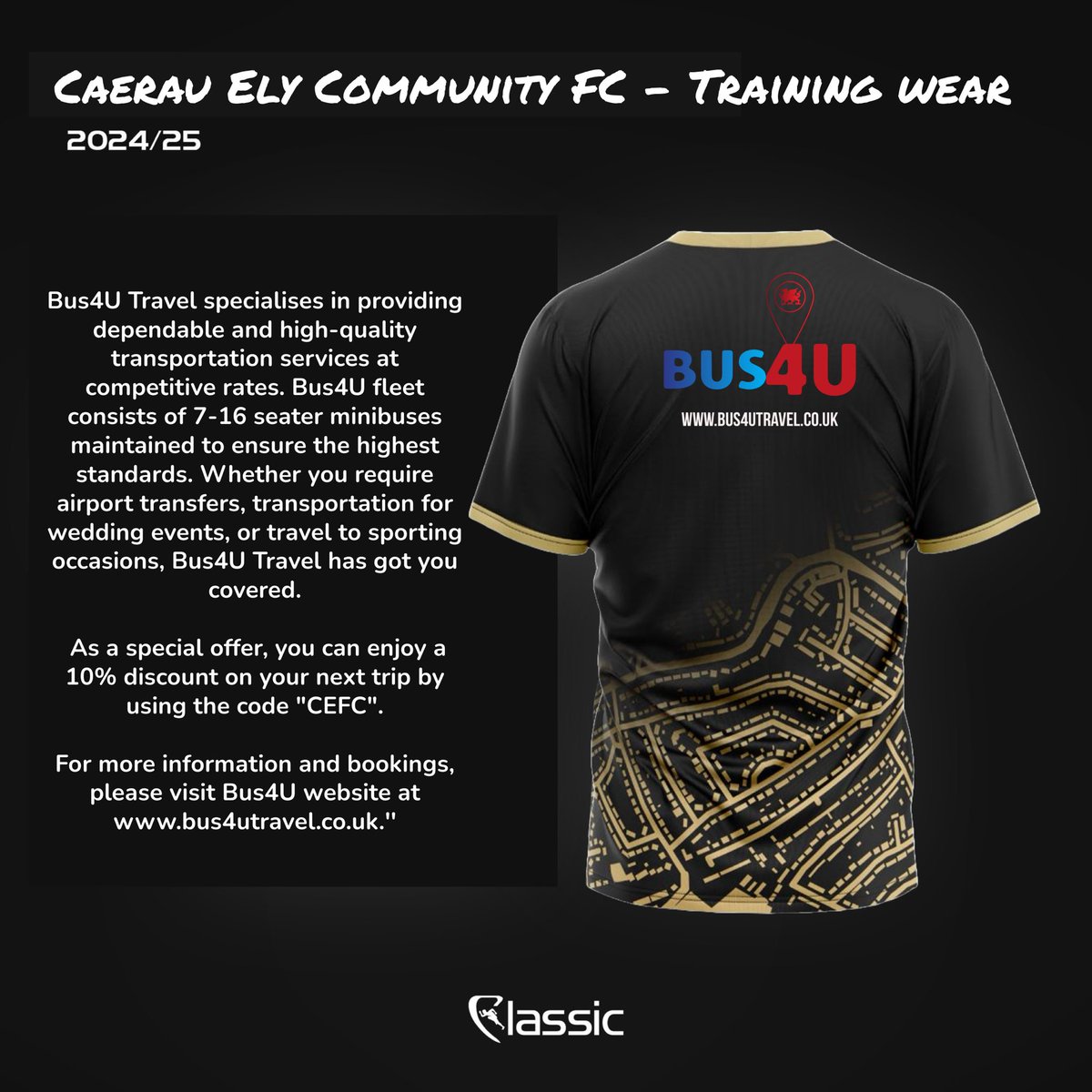 Caerau Ely CFC (@caerauelycfc) on Twitter photo Huge thank you to <a href="/Bus4uT/">Bus4U Travel</a> for sponsoring our training tops and becoming our travel partner for the foreseeable future. Check out the offer below and give them a follow. #SupportLocal Huge thank you to <a href="/Bus4uT/">Bus4U Travel</a> for sponsoring our training tops and becoming our travel partner for the foreseeable future. Check out the offer below and give them a follow. #SupportLocal