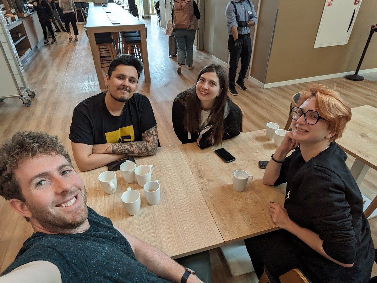 Josh Goldberg 🦋 (@joshuakgoldberg) on Twitter photo Casual morning breakfast with <a href="/danieljcafonso/">Daniel Afonso</a> & <a href="/Anna_Metelska/">🇺🇦 Anna Metelska</a> & Veronika! 🙌 <a href="/ReactSummit/">React Summit</a>
Talking to event organizers after the conference is the best. They're always 9001% less stressed than the days before. Casual morning breakfast with <a href="/danieljcafonso/">Daniel Afonso</a> & <a href="/Anna_Metelska/">🇺🇦 Anna Metelska</a> & Veronika! 🙌 <a href="/ReactSummit/">React Summit</a>
Talking to event organizers after the conference is the best. They're always 9001% less stressed than the days before.