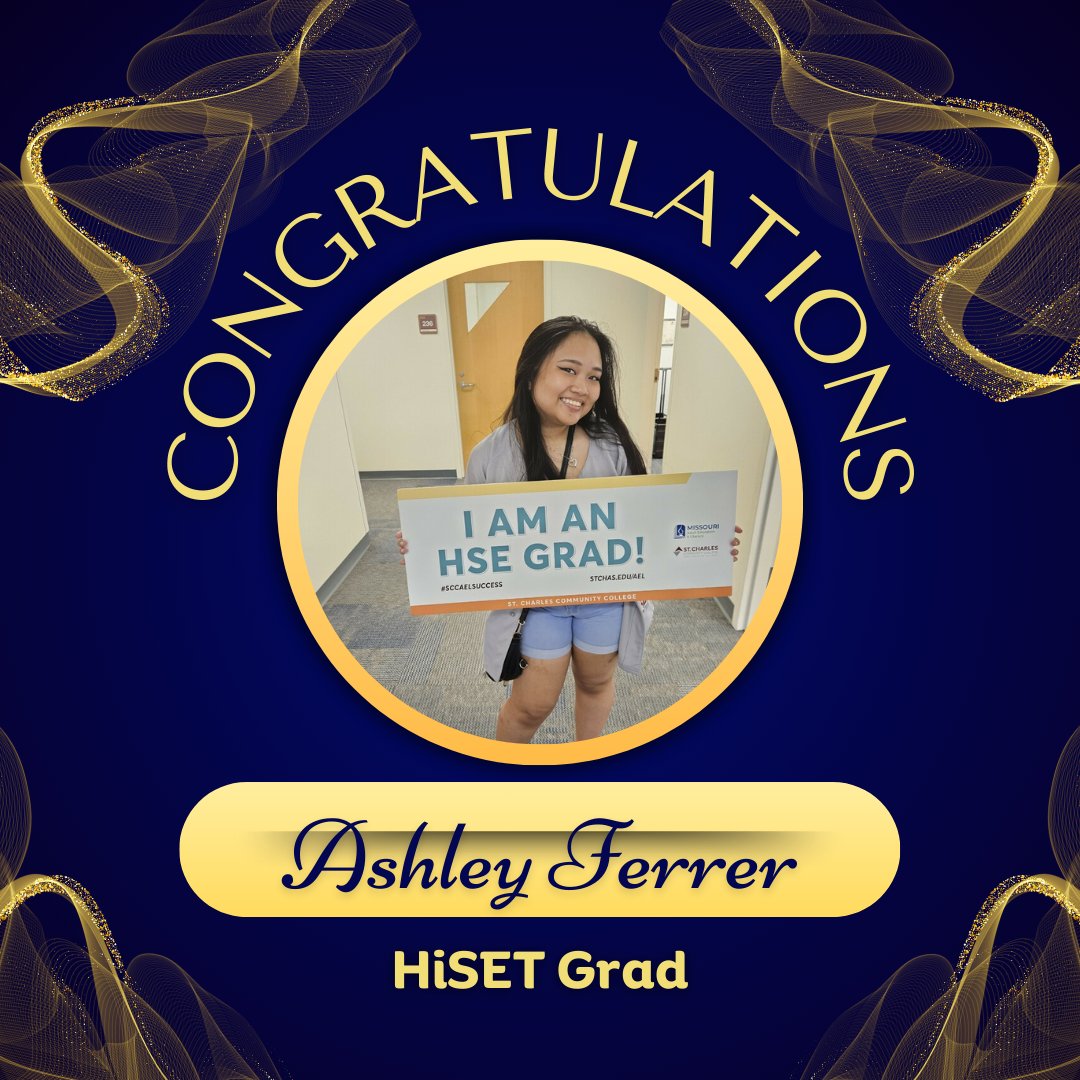 We're still highlighting HISET grads from this year, and grateful we have so many to share. Congratulations to Ashley Ferrer, a recent HiSET grad! We're so proud of you! <a href="/hisetexam/">HiSET</a> <a href="/maacce_mo/">Missouri Assoc for Adult, Continuing & Comm Ed</a>